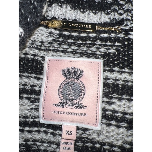 Juicy COUTURE Y2K BLACK & WHITE CARDIGAN - SIZE XS - Picture 2 of 5